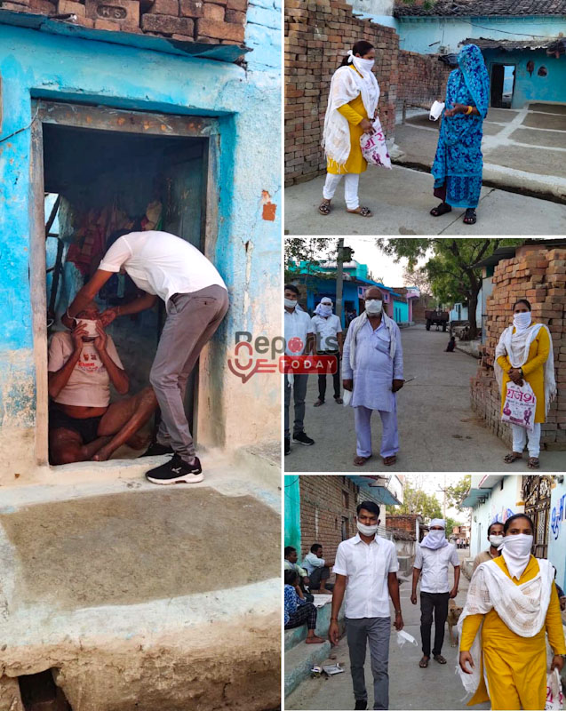 महिला अधिवक्ता मॉस्क बनाकर वितरित कर रही है गांववासियों को