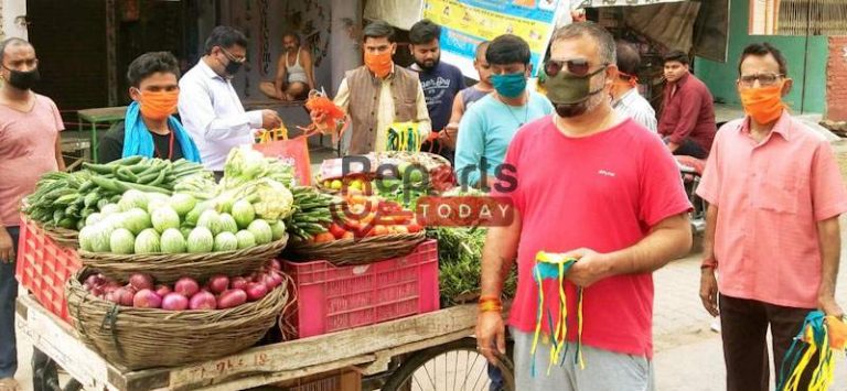 राष्ट्रीय जन उद्योग व्यापार संगठन के पदाधिकारियों ने वितरित किये मॉस्क