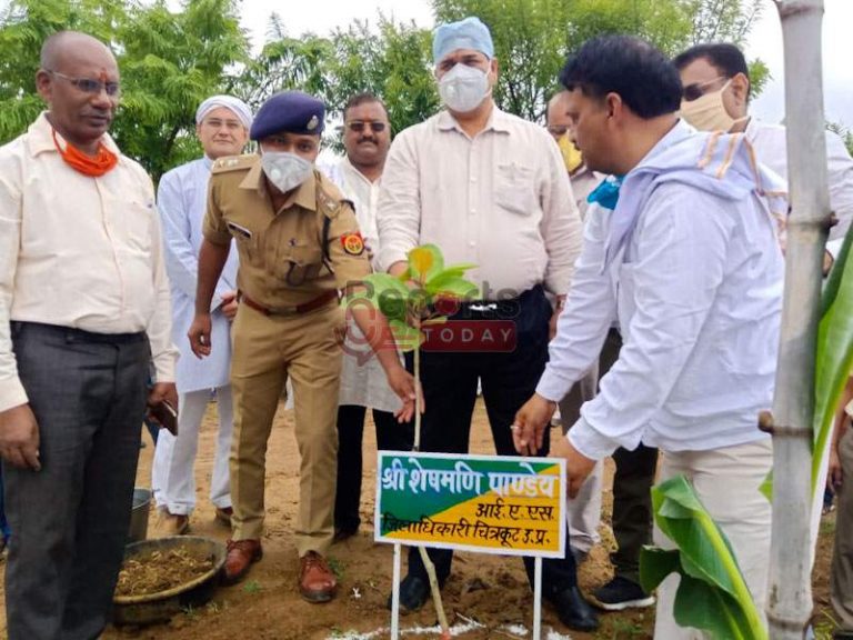 श्याम कान्हा उपवन में डीएम ने रोपे आंवला और बरगद के पौधे